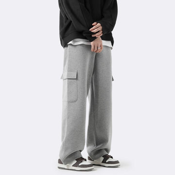 Grey White Cargo Pants Men Fashion Pocket Casual Pants Men Japanese Streetwear Loose Straight Pants Mens Joggers Trousers M-2XL aidase-shop